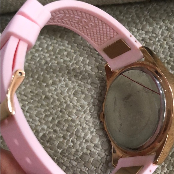 Rose gold & pink band Guess watch